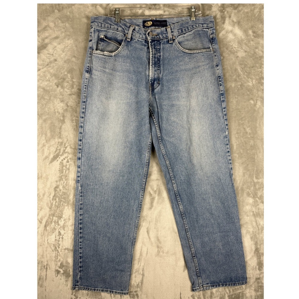 TJ Tuff Guy Jeans Mens‎ 38 Light Wash Denim Vintage Baggy Made In US Y2K Skater